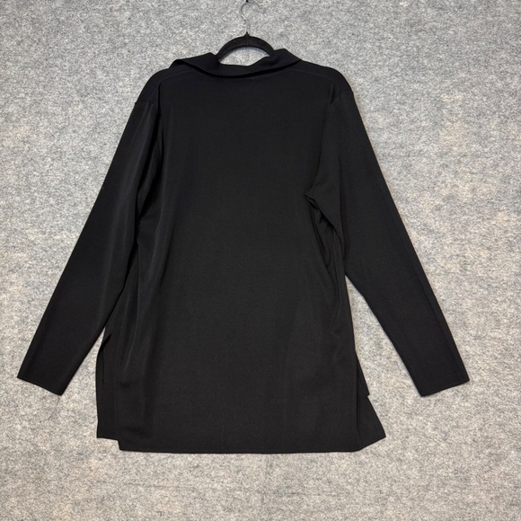 Misook Black Acrylic Pockets Open Front Cardigan Sweater Jacket Women’s Size L - Picture 7 of 8